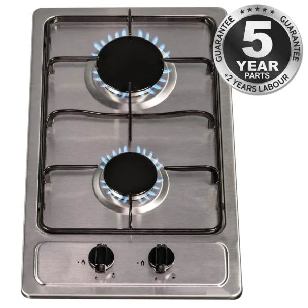 30cm Gas Hob 2 Burner, Stainless Steel - SIA SSG301SS - London Houseware - 1