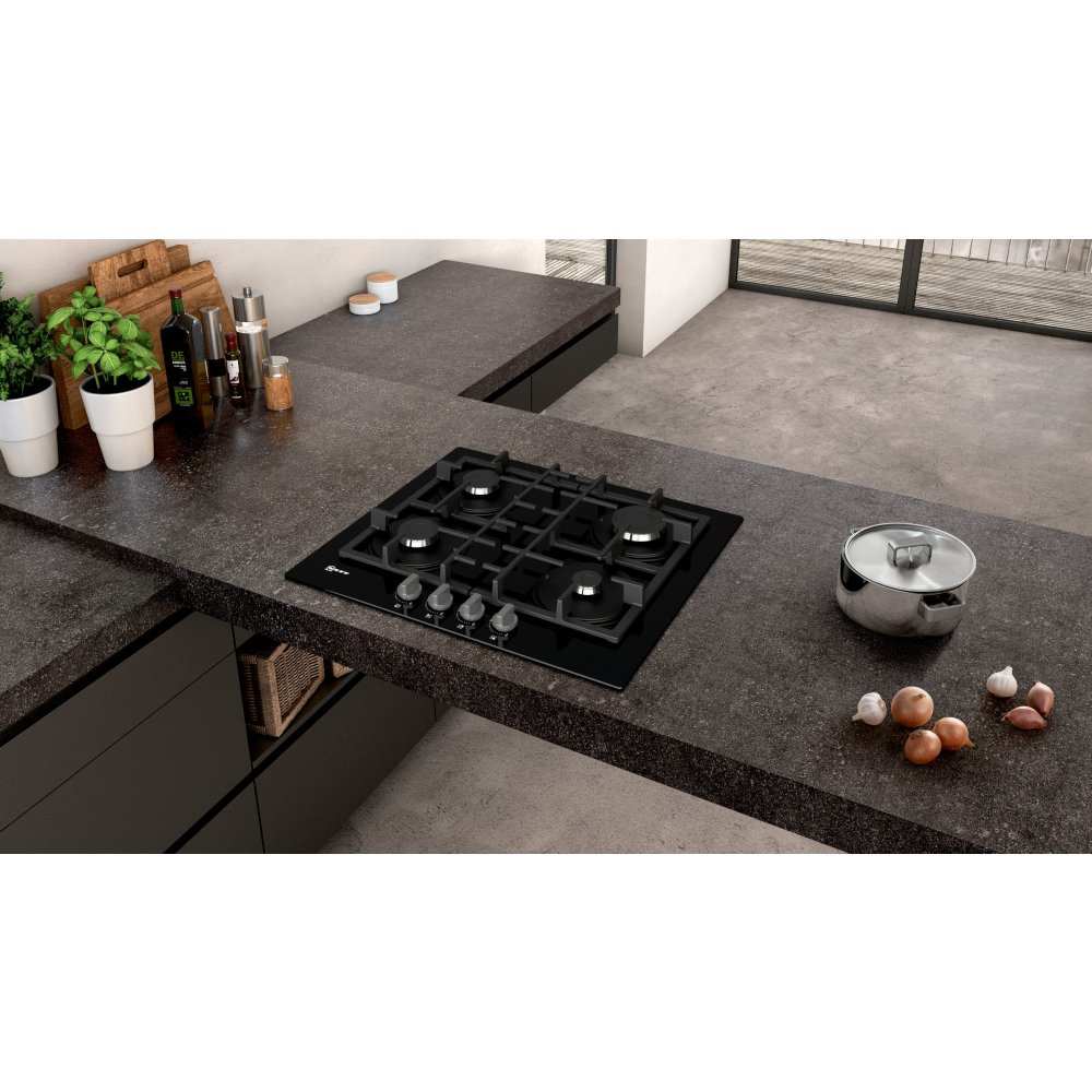 60cm 4 Burner Neff Gas Hob, Black Tempered Glass - T26CB49S0 N50 - Naamaste London Homewares - 5