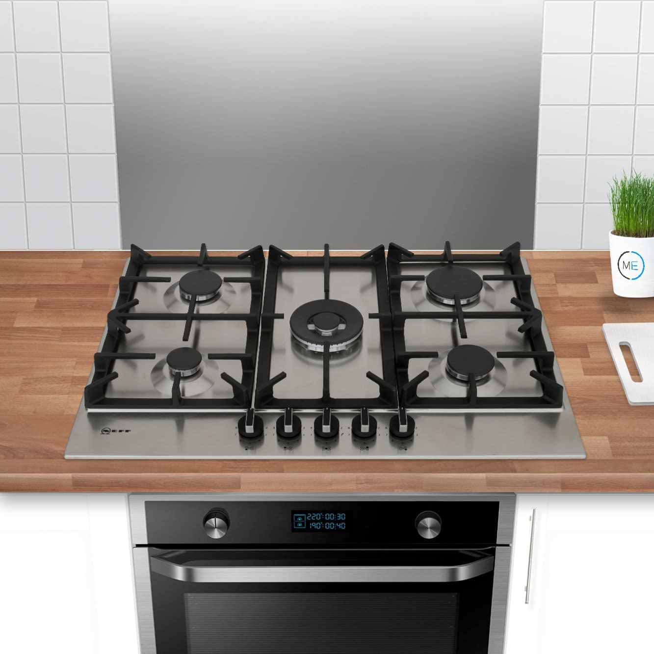 75cm Neff 5 Burner Gas Hob Stainless steel - T27DS59N0 - Naamaste London Homewares - 8