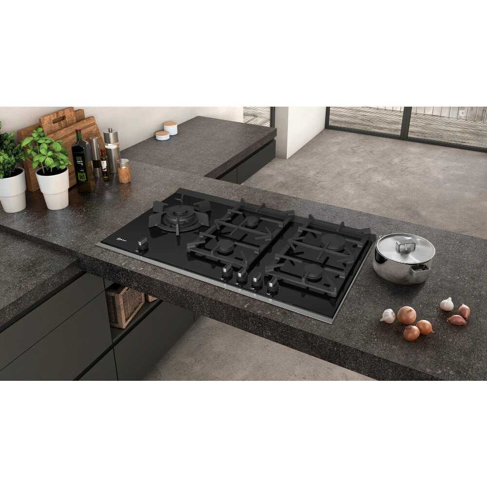 90cm Neff 5 Burner Gas Hob Black on Glass - T29TS79N0 - Naamaste London Homewares - 5