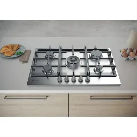 5 Burner Gas Hob, 75cm Stainless Steel - Indesit THP 751 W/IX/I 5 - London Houseware - 6