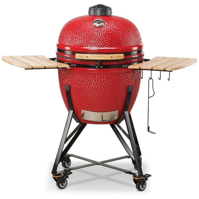 59cm Grande 23 Charcoal BBQ Grills, Red- Kamado Bono TQ0023RED - Naamaste London Homewares - 6