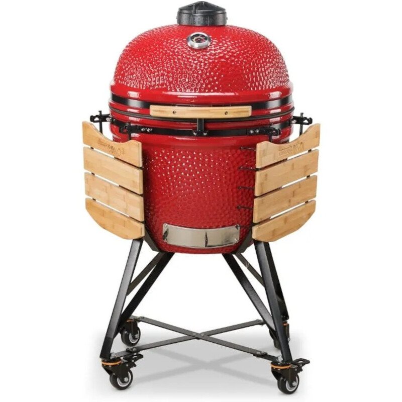 59cm Grande 23 Charcoal BBQ Grills, Red- Kamado Bono TQ0023RED - Naamaste London Homewares - 5