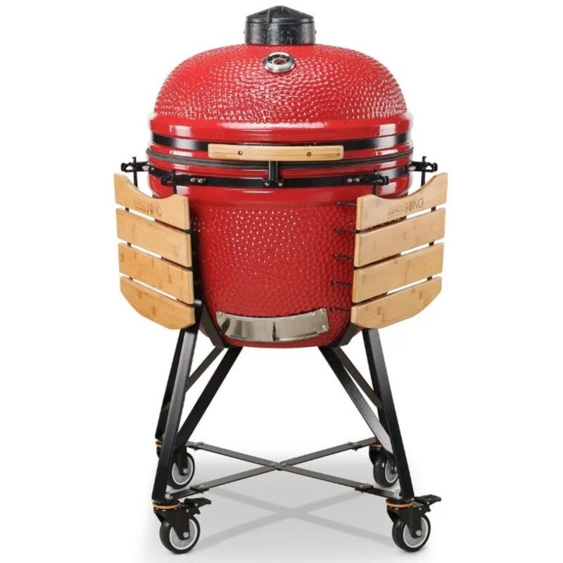 64cm Limited 25 Charcoal BBQ Grills, Red- Kamado Bono TQ0025RED - Naamaste London Homewares - 2