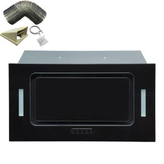 52cm Black Canopy Cooker Hood Extractor - SIA UCG52BL - London Houseware - 1