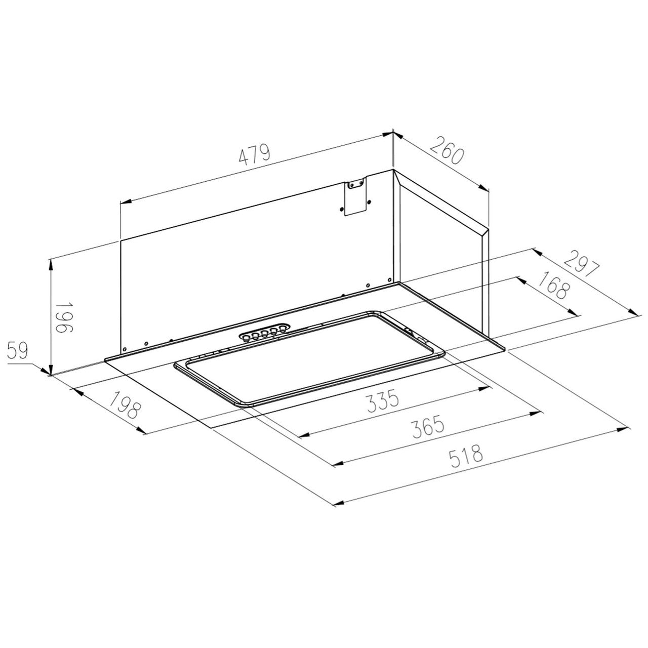 52cm Black Canopy Cooker Hood Extractor - SIA UCG52BL - London Houseware - 5