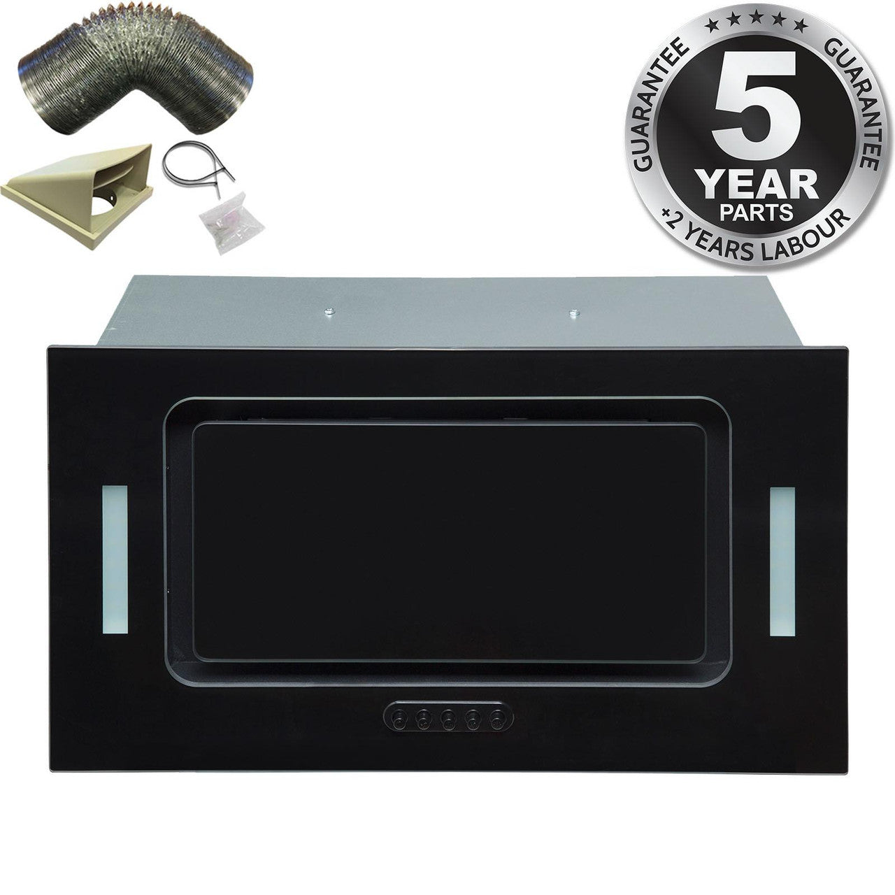 52cm Black Canopy Cooker Hood Extractor - SIA UCG52BL - London Houseware - 7