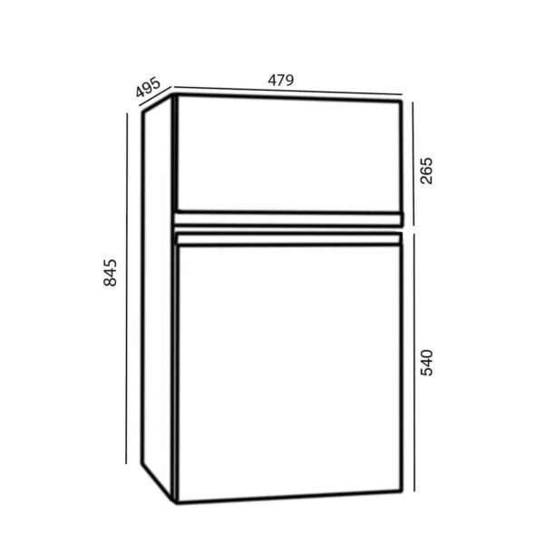 88L Black Double Door Fridge Freezer - SIA UFF01BL - London Houseware - 7