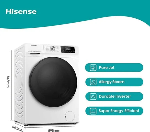 Hisense WDQA8014EVJM - 8/5kg White Washer Dryer - London HouseWare - 6