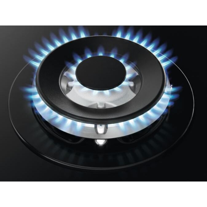 60cm 4 Burner Zanussi Gas Hob Black on Glass - ZGGN645K - Naamaste London Homewares - 5