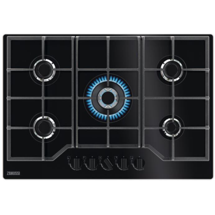 Zanussi Gas Hob 5 Burner Black Frameless - ZGGN755K - London Houseware - 1