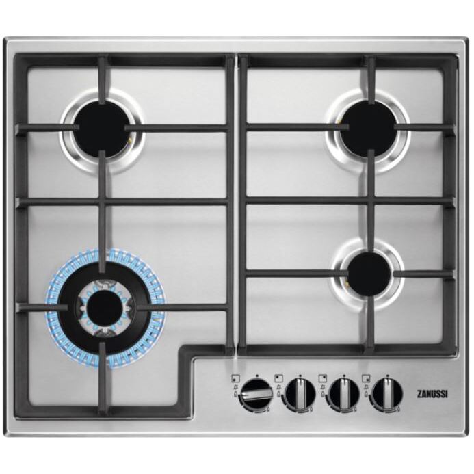 60cm 4 Burner Zanussi Gas Hob Stainless Steel - ZGNN645X - Naamaste London Homewares - 1