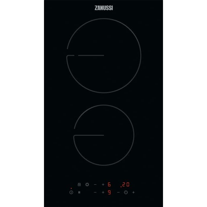 30cm Domino Electric Ceramic Hob, Black - Zanussi ZHRN383K - Naamaste London Homewares - 1