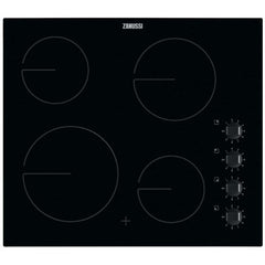 59cm 4 Zone Electric Ceramic Hob, Black - Zanussi ZHRN640K - Naamaste London Homewares - 1