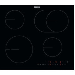 59cm Black 4 Zone Electric Ceramic Hob - Zanussi ZHRX643K - Naamaste London Homewares - 1