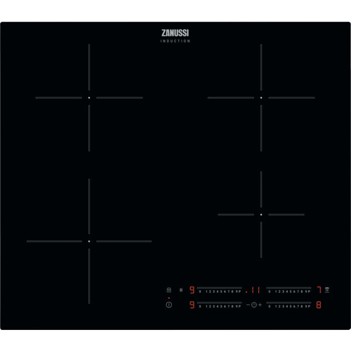 60cm 4 Zone Zanussi Induction Hob Black - ZITN644K - Naamaste London Homewares - 1