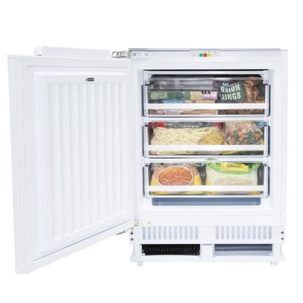 105L White Integrated Under Counter Freezer, 3 Drawer - SIA RFU103 - London Houseware - 1