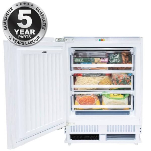 105L White Integrated Under Counter Freezer, 3 Drawer - SIA RFU103 - London Houseware - 12