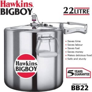 Hawkins Bigboy (BB22) - 22 Litre Silver Colour Pressure Cooker - London Houseware - 2