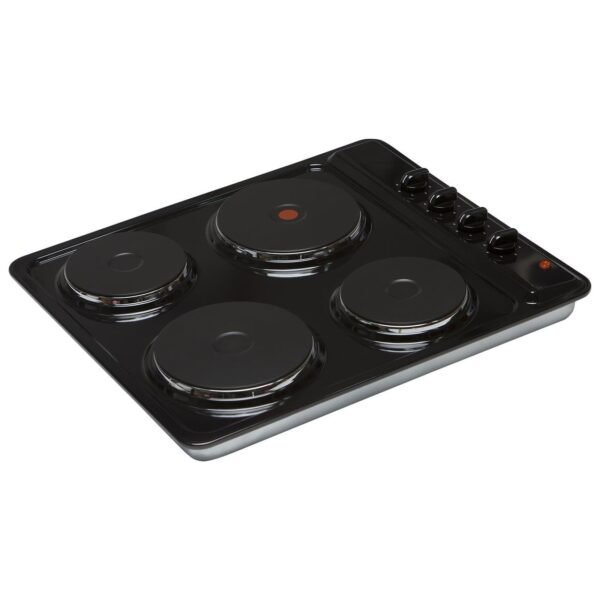 SIA PHP601BL - 60cm Black 4 Zone Solid Plate Electric Hob - London Houseware - 5