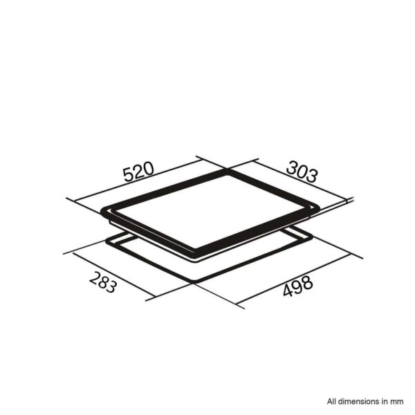 30cm Black Single Burner Glass Gas Hob – SIA GHG101BL - London Houseware - 3