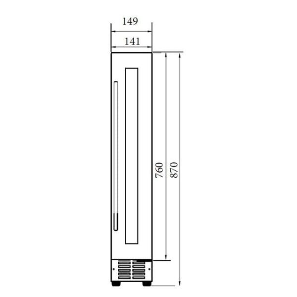 SIA WC15SS - 15cm 7 Bottle LED Under Counter Wine Cooler - London Houseware - 5