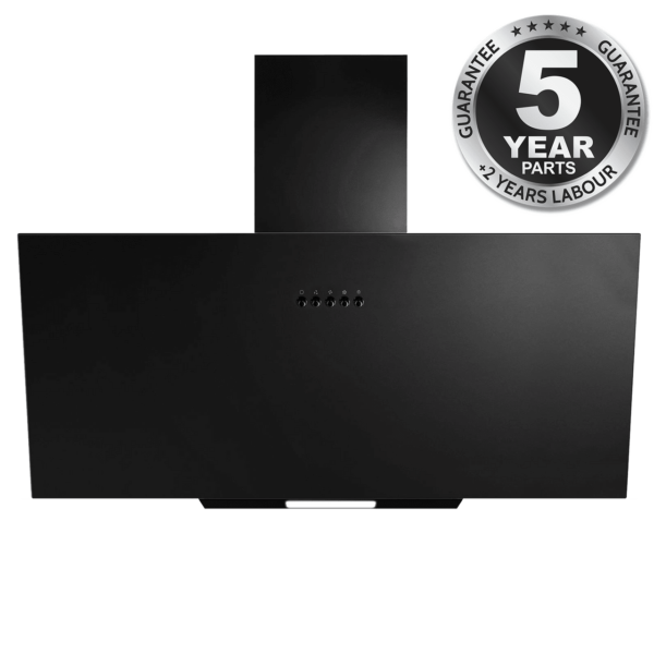SIA AH70BL- 70cm Black Angled Glass Chimney Cooker Hood - London Houseware - 6