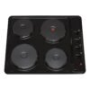 SIA PHP601BL - 60cm Black 4 Zone Solid Plate Electric Hob - London Houseware - 1