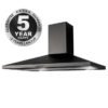 90cm Black Glass Chimney Cooker Hood – SIA CHL90BL - London Houseware - 8