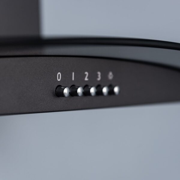 SIA CGH60BL- 60cm Black Curved Glass Chimney Cooker Hood - London Houseware - 3
