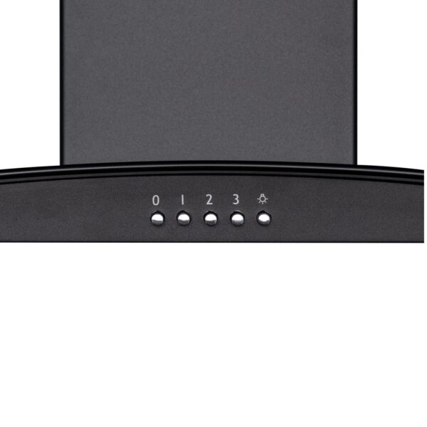 SIA CGH60BL- 60cm Black Curved Glass Chimney Cooker Hood - London Houseware - 2
