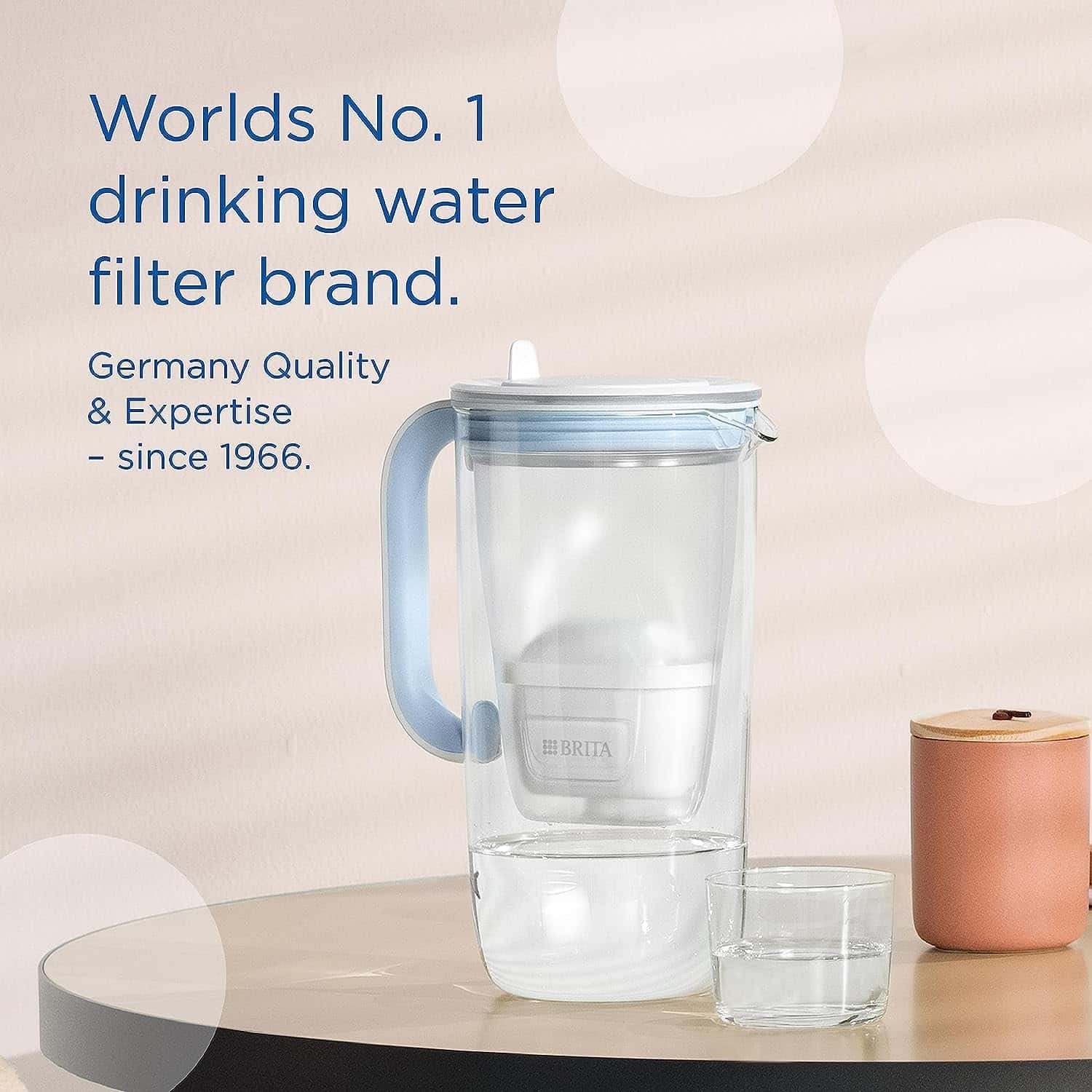 Buy BRITA Glass Water Filter Jug Light Blue 2.5L, Water filter jugs and  cartridges