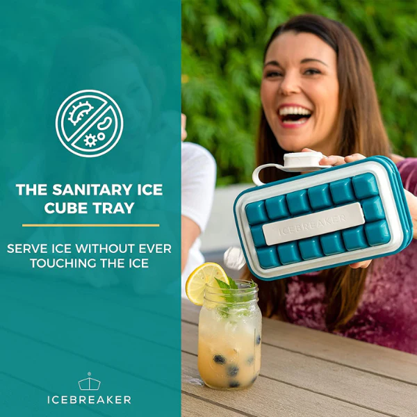 2023 - Make And Serve Ice Without Ever Touching The Ice - The Sanitary Ice  Tray for Freezer - NO Spills Silicone Ice Cube Tray With Lid - Ice Cube