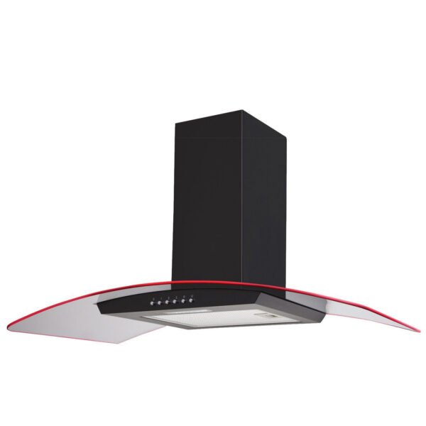 90cm Black LED Curved Glass Chimney Cooker Hood – SIA CPLE90BL - London Houseware - 6