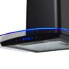 60cm Black LED Glass Chimney Cooker Hood – SIA CPTE61BL - London Houseware - 1