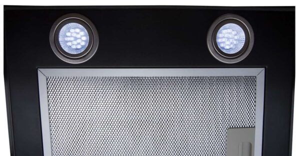 60cm Black LED Glass Chimney Cooker Hood – SIA CPTE61BL - London Houseware - 3