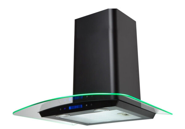 60cm Black LED Glass Chimney Cooker Hood – SIA CPTE61BL - London Houseware - 7
