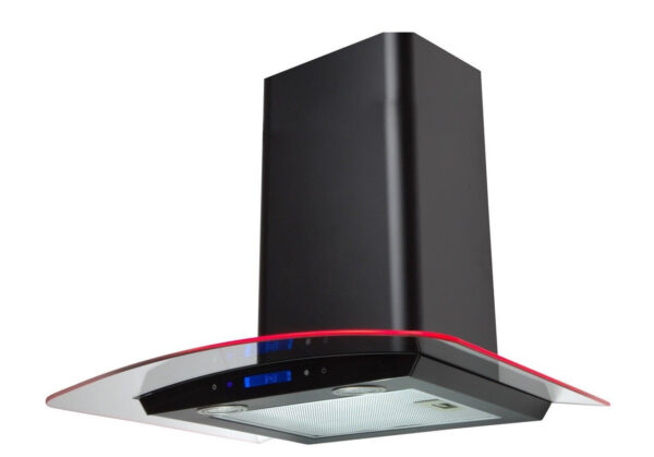 60cm Black LED Glass Chimney Cooker Hood – SIA CPTE61BL - London Houseware - 9