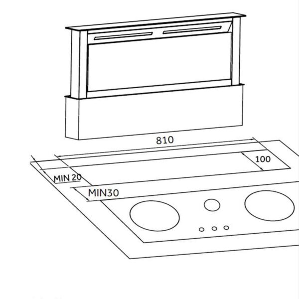 90cm Black Downdraft Extractor Cooker Hood – SIA DD90BL - London Houseware - 6