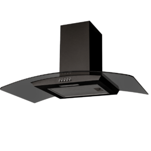 90cm Black Curved Glass Chimney Cooker Hood – SIA CGHS90BL - London Houseware - 1