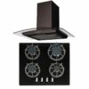 SIA R7 60cm 4 Burner Glass Hob & Curved Glass Cooker Hood - London Houseware - 2