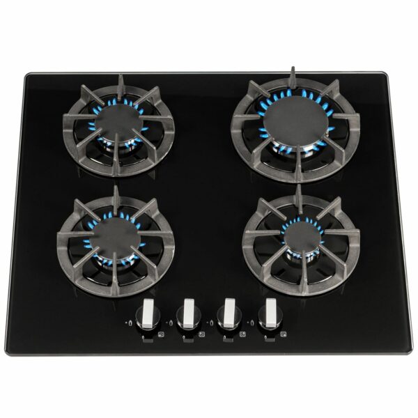 SIA R7 60cm 4 Burner Glass Hob & Curved Glass Cooker Hood - London Houseware - 3