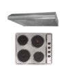 SIA 60cm 4 Zone Electric Hob /Solid Plate , Stainless Steel & Visor Cooker Hood Fan - London Houseware - 2