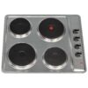 SIA 60cm 4 Zone Electric Hob /Solid Plate , Stainless Steel & Visor Cooker Hood Fan - London Houseware - 3