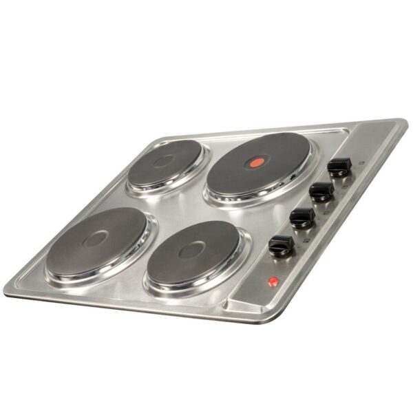 SIA 60cm 4 Zone Electric Hob /Solid Plate , Stainless Steel & Visor Cooker Hood Fan - London Houseware - 7