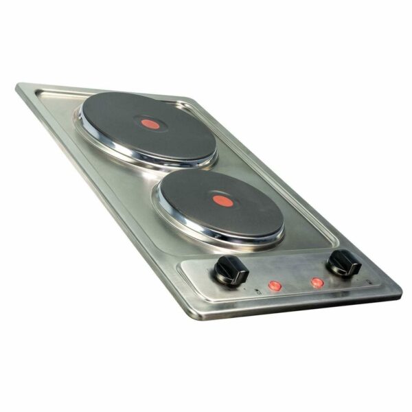 SIA 30cm Stainless Steel 2 Zone Electric Hob & 60cm Visor Cooker Hood Extractor Fan - London House - 2
