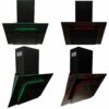 SIA 70cm Black 5 Burner Gas Hob & Multi Colour LED Angled Cooker Hood - London Houseware - 3