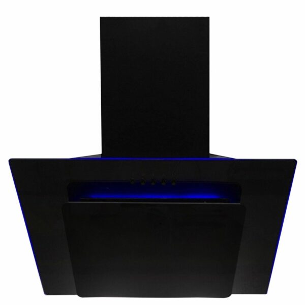 SIA 70cm Black 5 Burner Gas Hob & Multi Colour LED Angled Cooker Hood - London Houseware - 9
