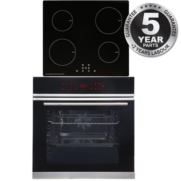 SIA BISO12PSS 60cm Black Pyrolytic Single Electric Oven & 4 Zone Induction Hob - London Houseware - 7