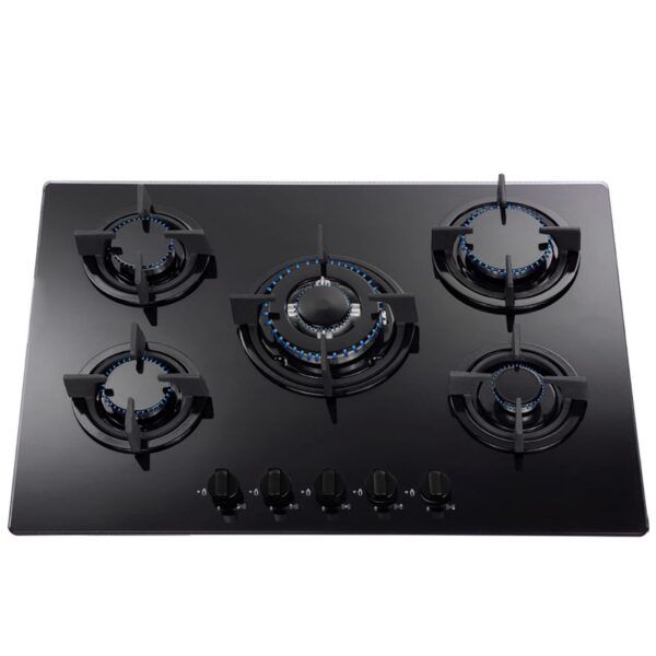 SIA 60cm Built In Electric Double Oven & 70cm Black Glass 5 Burner Gas Hob - London Houseware - 3